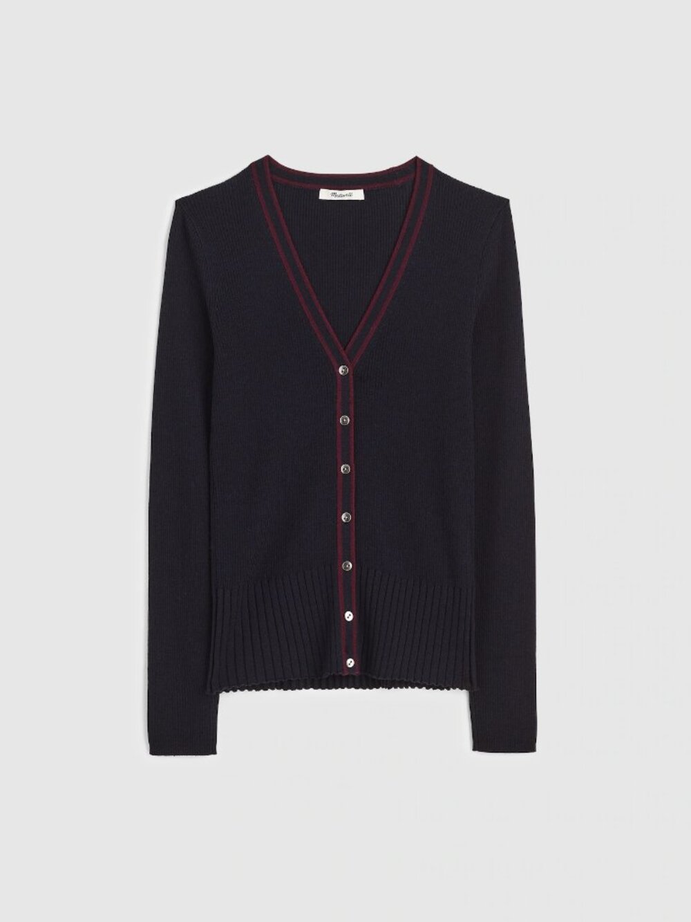Madewell V-Neck Cardigan in Dark Navy Combo, Size Small - Picture 6 of 10